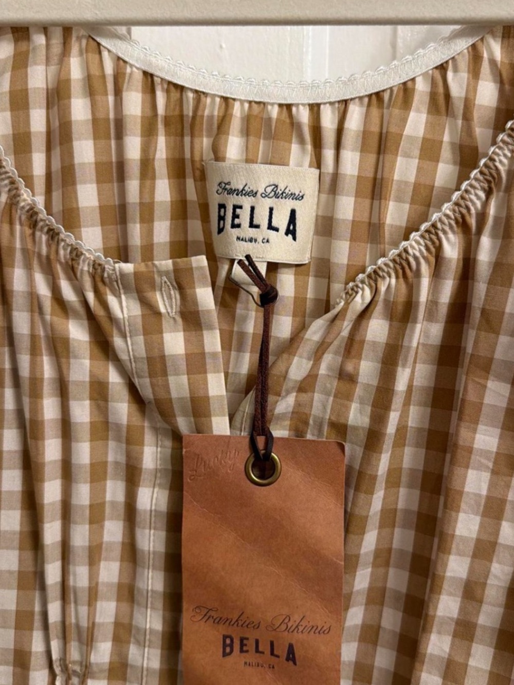 Frankies Bikinis X Bella Hadid Mustang Mini Dress in Rodeo Gingham NWT - Picture 5 of 6